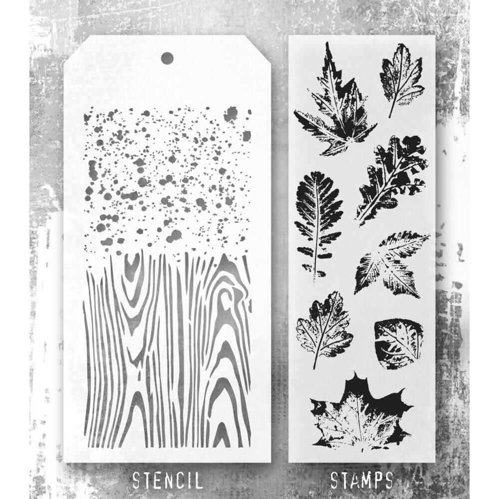 Stampers Anonymous Tim Holtz Clear Stamp and Stencil Leaf Prints (THMM167) Stampers Anonymous Tim Holtz Clear Stamp and Stencil Leaf Prints (THMM167)