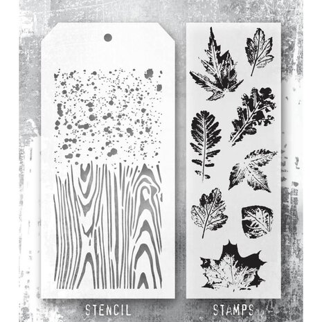 Stampers Anonymous Tim Holtz Clear Stamp and Stencil Leaf Prints (THMM167) Stampers Anonymous Tim Holtz Clear Stamp and Stencil Leaf Prints (THMM167)