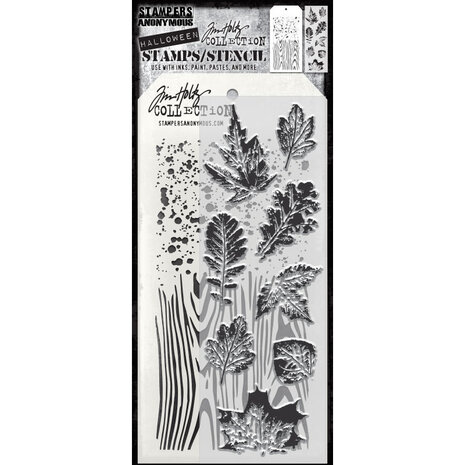 Stampers Anonymous Tim Holtz Clear Stamp and Stencil Leaf Prints (THMM167) Stampers Anonymous Tim Holtz Clear Stamp and Stencil Leaf Prints (THMM167)