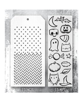 Stampers Anonymous Tim Holtz Clear Stamp and Stencil Tiny Frights (THMM168) Stampers Anonymous Tim Holtz Clear Stamp and Stencil Tiny Frights (THMM168)