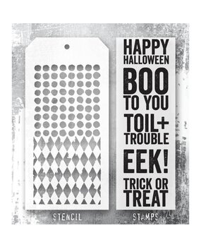 Stampers Anonymous Tim Holtz Clear Stamp and Stencil Bold Frights (THMM169) Stampers Anonymous Tim Holtz Clear Stamp and Stencil Bold Frights (THMM169)