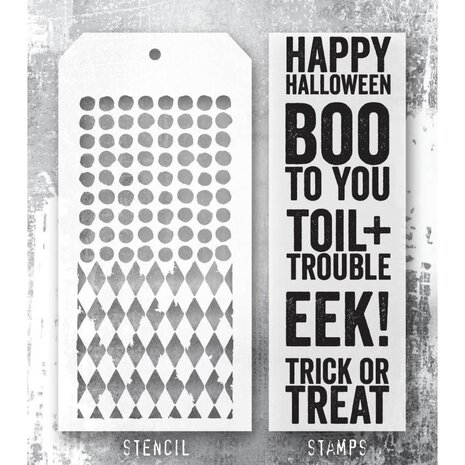 Stampers Anonymous Tim Holtz Clear Stamp and Stencil Bold Frights (THMM169) Stampers Anonymous Tim Holtz Clear Stamp and Stencil Bold Frights (THMM169)