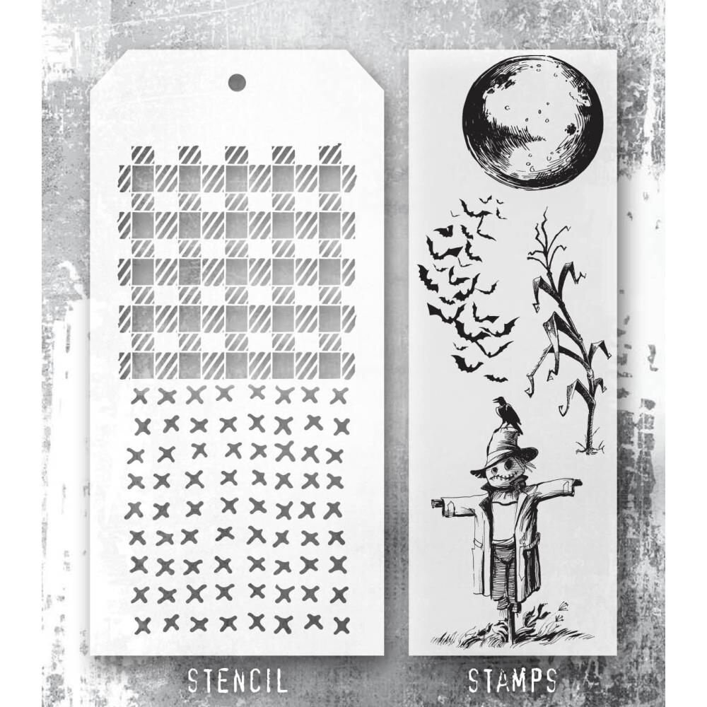 Stampers Anonymous Tim Holtz Clear Stamp and Stencil The Scarecrow (THMM170)