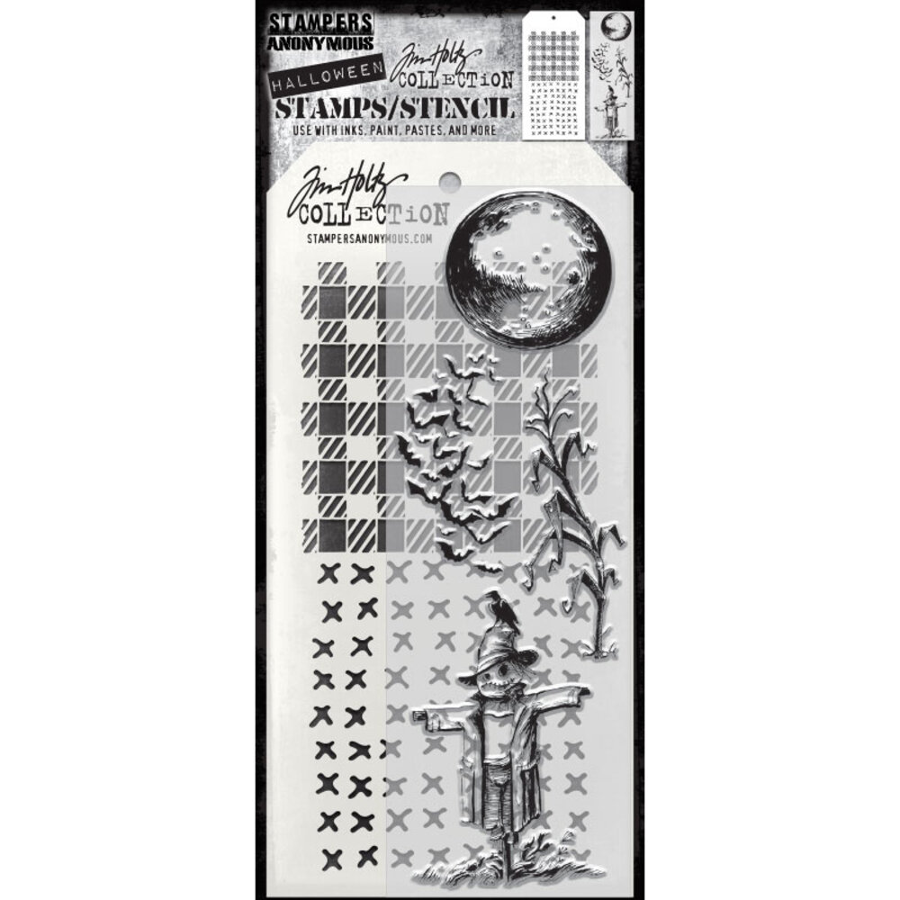 Stampers Anonymous Tim Holtz Clear Stamp and Stencil The Scarecrow (THMM170)