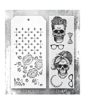 Stampers Anonymous Tim Holtz Clear Stamp and Stencil Wicked Hipsters (THMM171) Stampers Anonymous Tim Holtz Clear Stamp and Stencil Wicked Hipsters (THMM171)