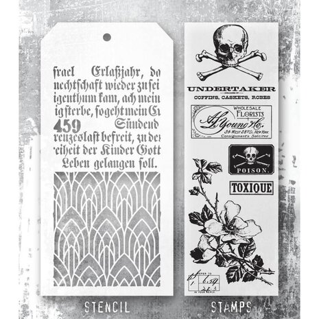 Stampers Anonymous Tim Holtz Clear Stamp and Stencil Rest In Peace (THMM172) Stampers Anonymous Tim Holtz Clear Stamp and Stencil Rest In Peace (THMM172)