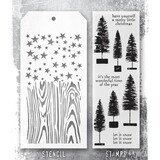 Stampers Anonymous Tim Holtz Clear Stamp and Stencil Bottlebrush Trees (THMM173)