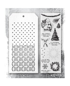 Stampers Anonymous Tim Holtz Clear Stamp and Stencil Darling Christmas (THMM174) Stampers Anonymous Tim Holtz Clear Stamp and Stencil Darling Christmas (THMM174)