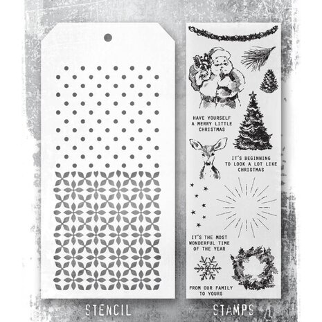 Stampers Anonymous Tim Holtz Clear Stamp and Stencil Darling Christmas (THMM174) Stampers Anonymous Tim Holtz Clear Stamp and Stencil Darling Christmas (THMM174)