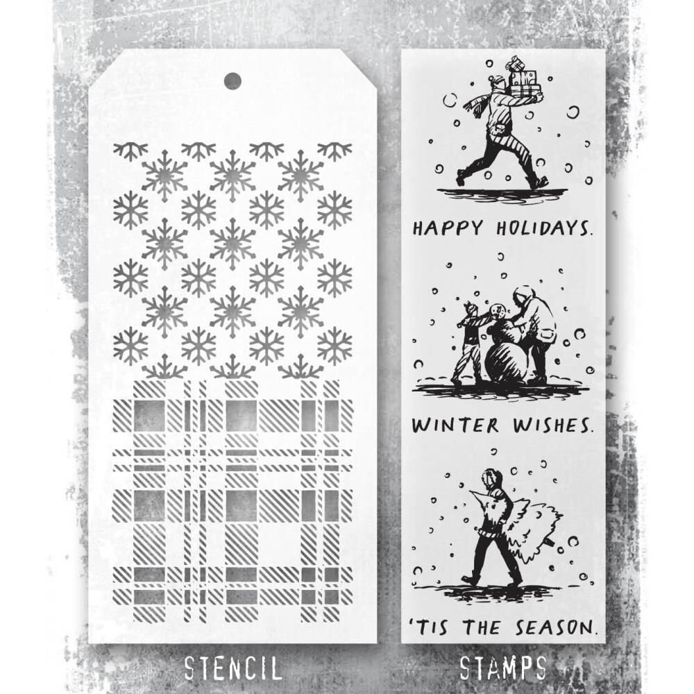 Stampers Anonymous Tim Holtz Clear Stamp and Stencil Holiday Sketchbook (THMM176) Stampers Anonymous Tim Holtz Clear Stamp and Stencil Holiday Sketchbook (THMM176)