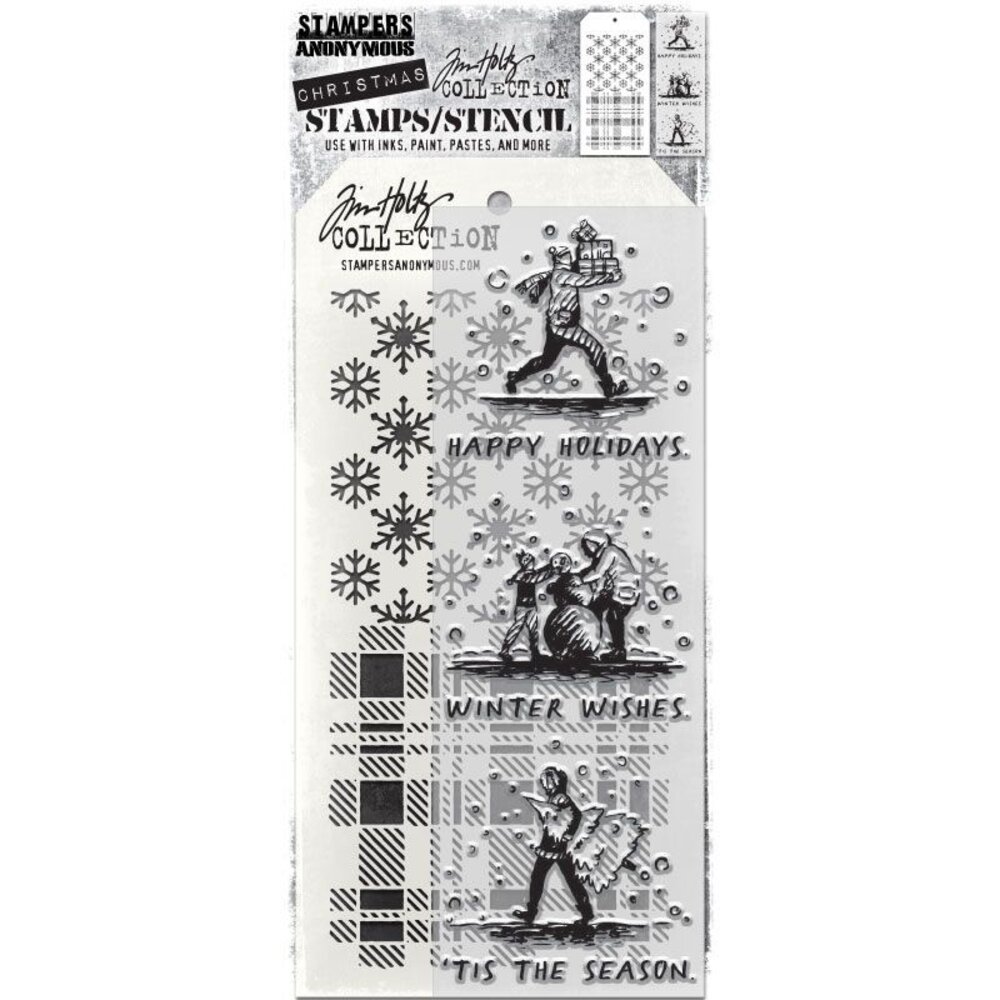 Stampers Anonymous Tim Holtz Clear Stamp and Stencil Holiday Sketchbook (THMM176) Stampers Anonymous Tim Holtz Clear Stamp and Stencil Holiday Sketchbook (THMM176)