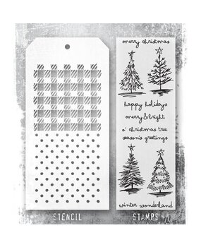 Stampers Anonymous Tim Holtz Clear Stamp and Stencil Scribbly Christmas (THMM178) Stampers Anonymous Tim Holtz Clear Stamp and Stencil Scribbly Christmas (THMM178)