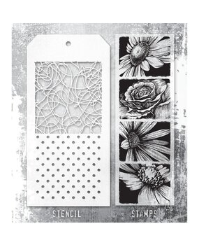 Stampers Anonymous Tim Holtz Clear Stamp and Stencil Bold Botanicals (THMM181) Stampers Anonymous Tim Holtz Clear Stamp and Stencil Bold Botanicals (THMM181)