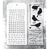 Stampers Anonymous Tim Holtz Clear Stamp and Stencil Shilhoutte Birds (THMM182)