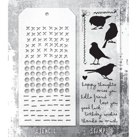 Stampers Anonymous Tim Holtz Clear Stamp and Stencil Shilhoutte Birds (THMM182) Stampers Anonymous Tim Holtz Clear Stamp and Stencil Shilhoutte Birds (THMM182)