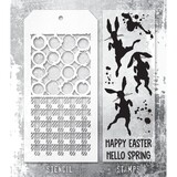 Stampers Anonymous Tim Holtz Clear Stamp and Stencil Bunny Hop (THMM183)