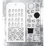 Stampers Anonymous Tim Holtz Clear Stamp and Stencil Note Quotes (THMM184)
