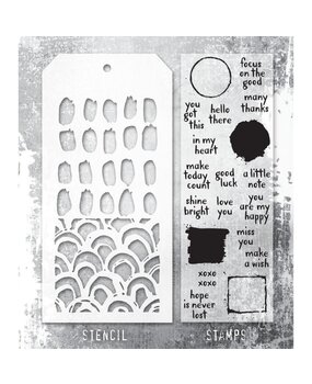 Stampers Anonymous Tim Holtz Clear Stamp and Stencil Note Quotes (THMM184) Stampers Anonymous Tim Holtz Clear Stamp and Stencil Note Quotes (THMM184)