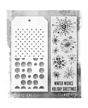 Stampers Anonymous Tim Holtz Clear Stamp and Stencil Retro Flakes (THMM185) Stampers Anonymous Tim Holtz Clear Stamp and Stencil Retro Flakes (THMM185)