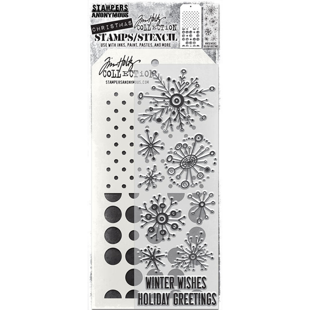 Stampers Anonymous Tim Holtz Clear Stamp and Stencil Retro Flakes (THMM185) Stampers Anonymous Tim Holtz Clear Stamp and Stencil Retro Flakes (THMM185)