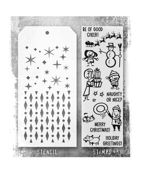 Stampers Anonymous Tim Holtz Clear Stamp and Stencil Christmas Cartoons (THMM186) Stampers Anonymous Tim Holtz Clear Stamp and Stencil Christmas Cartoons (THMM186)