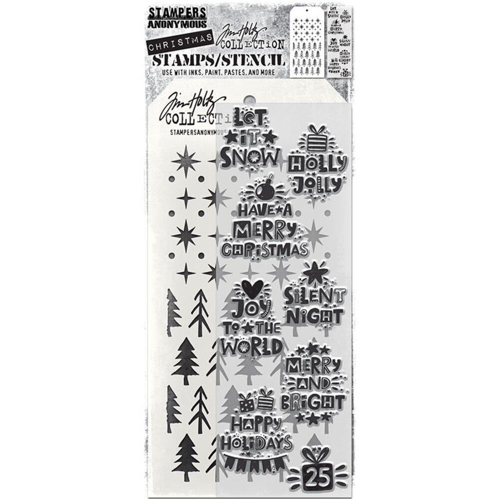 Stampers Anonymous Tim Holtz Clear Stamp and Stencil Holiday Whatnots (THMM188) Stampers Anonymous Tim Holtz Clear Stamp and Stencil Holiday Whatnots (THMM188)