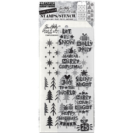 Stampers Anonymous Tim Holtz Clear Stamp and Stencil Holiday Whatnots (THMM188) Stampers Anonymous Tim Holtz Clear Stamp and Stencil Holiday Whatnots (THMM188)