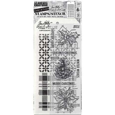 Stampers Anonymous Tim Holtz Clear Stamp and Stencil Blueprint Christmas #2 (THMM192) Stampers Anonymous Tim Holtz Clear Stamp and Stencil Blueprint Christmas #2 (THMM192)