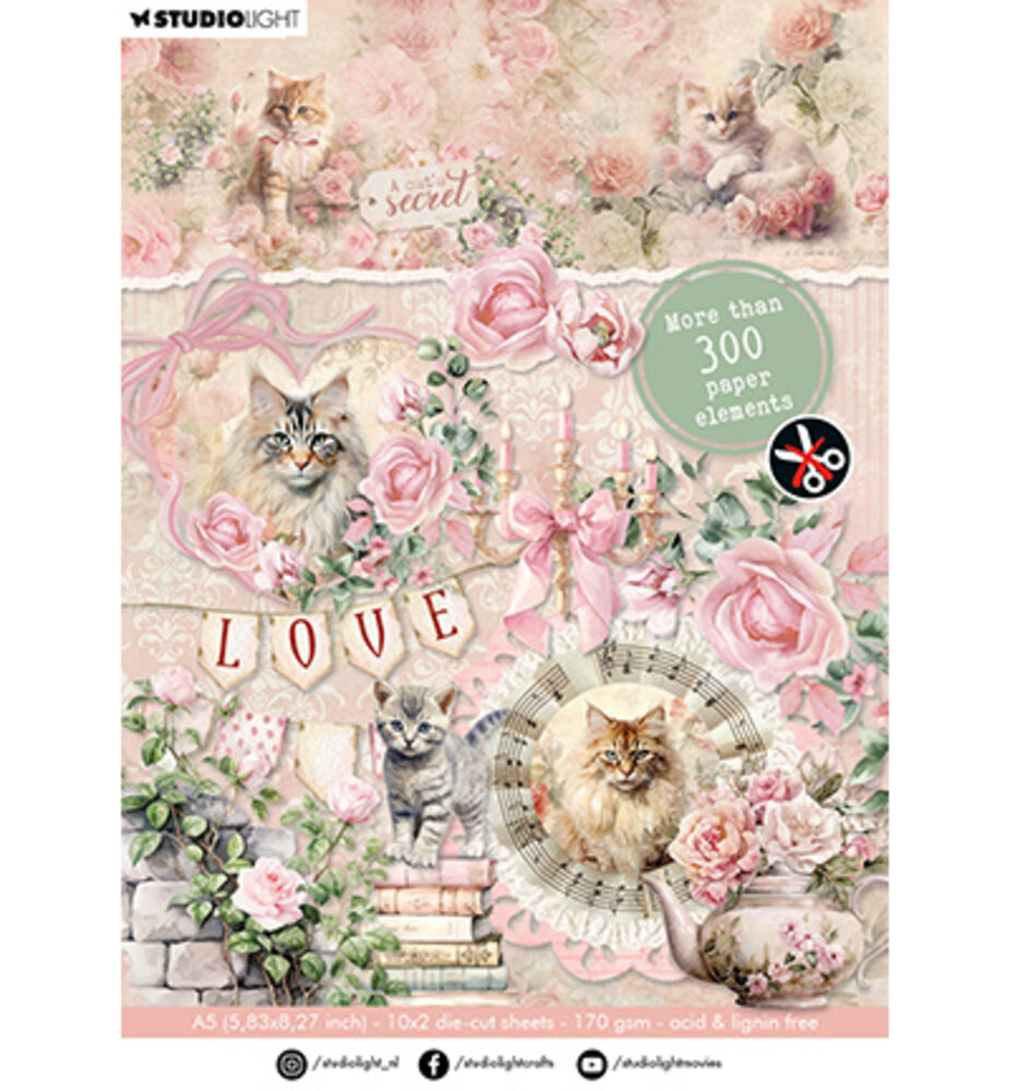 Studio Light A Cat's Secret A5 Die-Cut Paper Pad (SL-ACS-DCPP314)