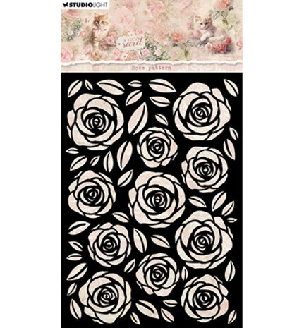 Studio Light A Cat's Secret Masking Stencil Rose Pattern (SL-ACS-MASK338)