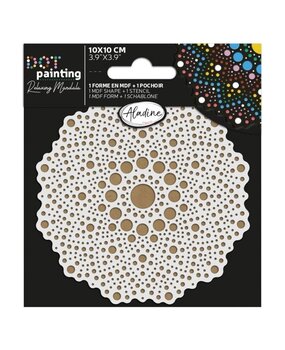 Aladine Dot Painting MDF Board & Stencil 10cm Doily (85498)