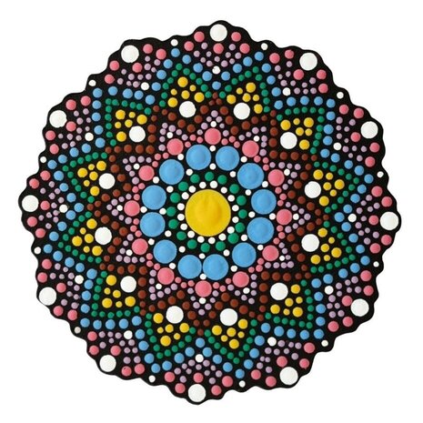 Aladine Dot Painting MDF Board & Stencil 10cm Doily (85498)