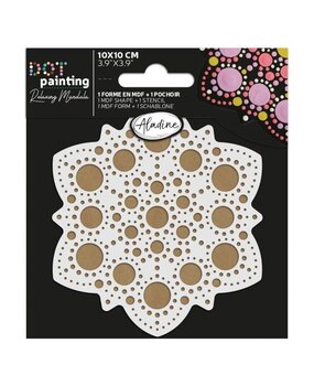 Aladine Dot Painting MDF Board & Stencil 10cm Anemone (85499)