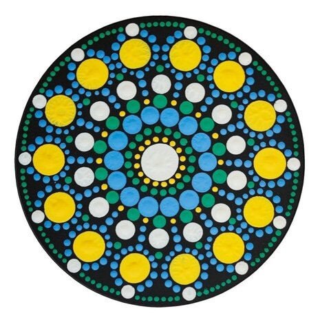 Aladine Dot Painting MDF Board & Stencil 10cm Round (85500)