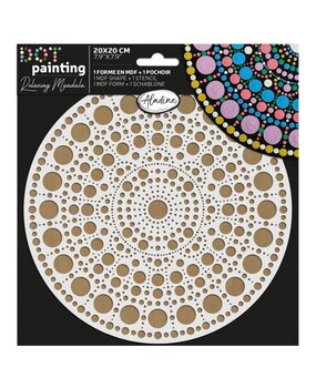 Aladine Dot Painting MDF Board & Stencil 20cm Round (85501)