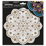 Aladine Dot Painting MDF Board & Stencil 20cm Peony (85502)