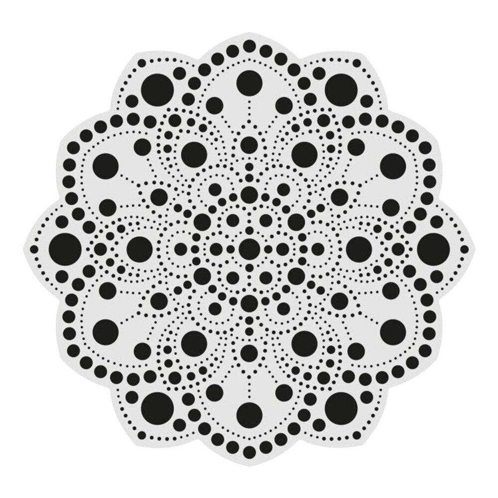 Aladine Dot Painting MDF Board & Stencil 20cm Peony (85502)