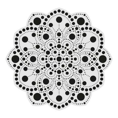 Aladine Dot Painting MDF Board & Stencil 20cm Peony (85502)