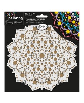 Aladine Dot Painting MDF Board & Stencil 20cm Sun (85503) Aladine Dot Painting MDF Board & Stencil 20cm Sun (85503)