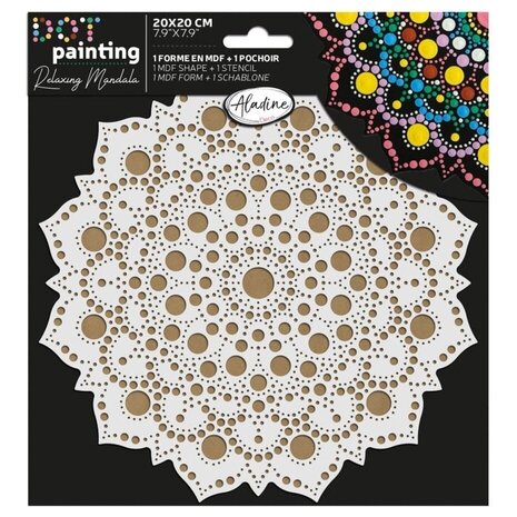 Aladine Dot Painting MDF Board & Stencil 20cm Sun (85503) Aladine Dot Painting MDF Board & Stencil 20cm Sun (85503)