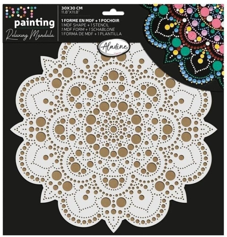 Aladine Dot Painting MDF Board & Stencil 30cm Sun (85505)