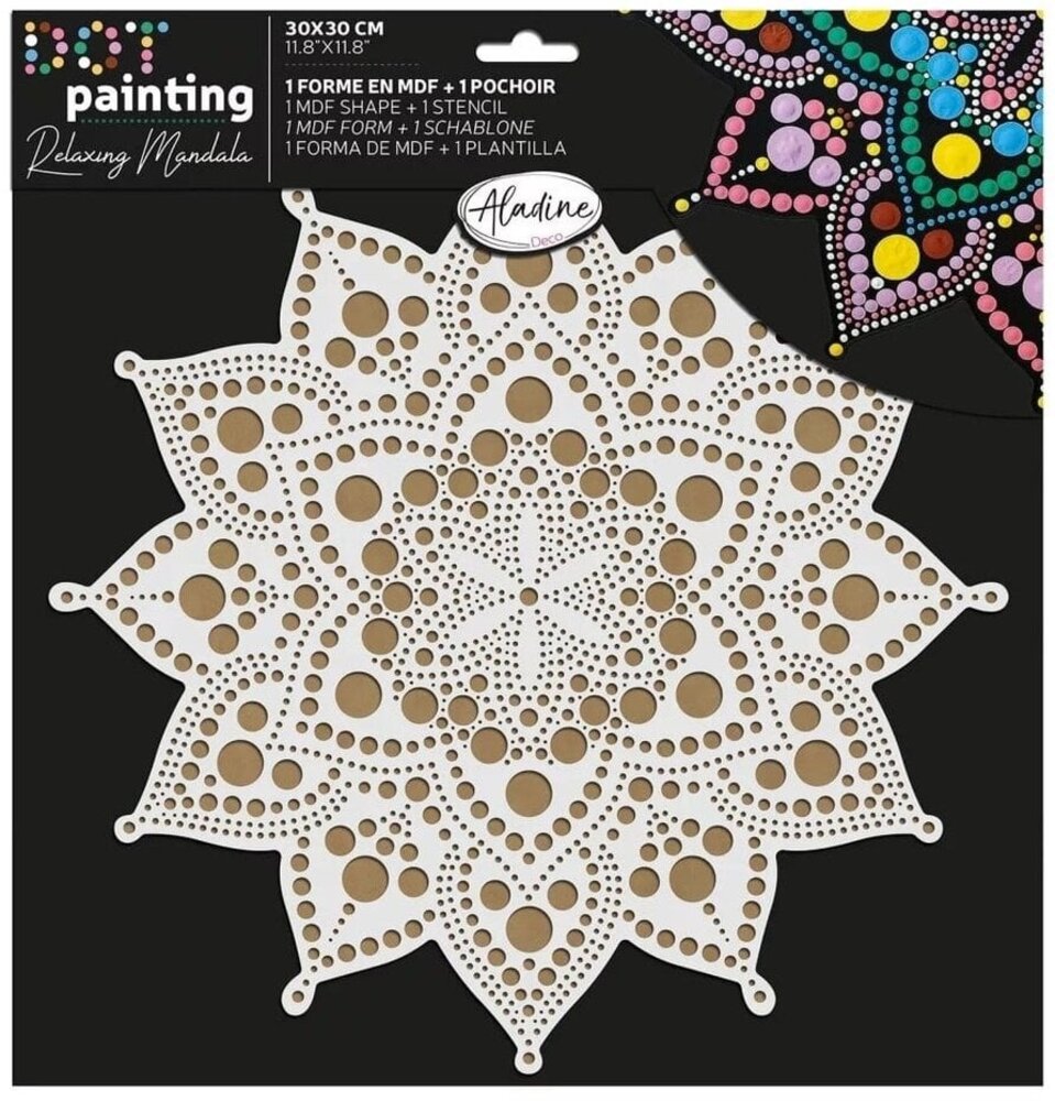 Aladine Dot Painting MDF Board & Stencil 30cm Ethnic (85506) Aladine Dot Painting MDF Board & Stencil 30cm Ethnic (85506)