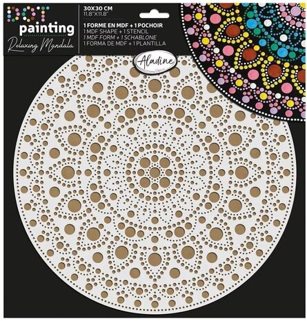 Aladine Dot Painting MDF Board & Stencil 30cm Round (85507) Aladine Dot Painting MDF Board & Stencil 30cm Round (85507)