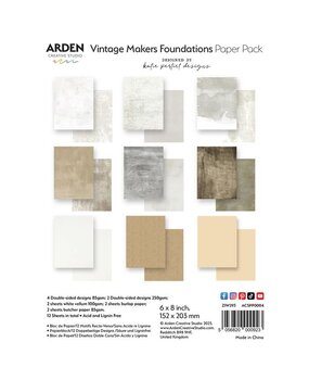 Arden Creative Studio Vintage Makers Foundations 6x8 Inch Paper Pad (ACSPP0004) Arden Creative Studio Vintage Makers Foundations 6x8 Inch Paper Pad (ACSPP0004)
