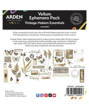 Arden Creative Studio Vintage Makers Ephemera Pack Vellum (ACSEP0002) Arden Creative Studio Vintage Makers Ephemera Pack Vellum (ACSEP0002)