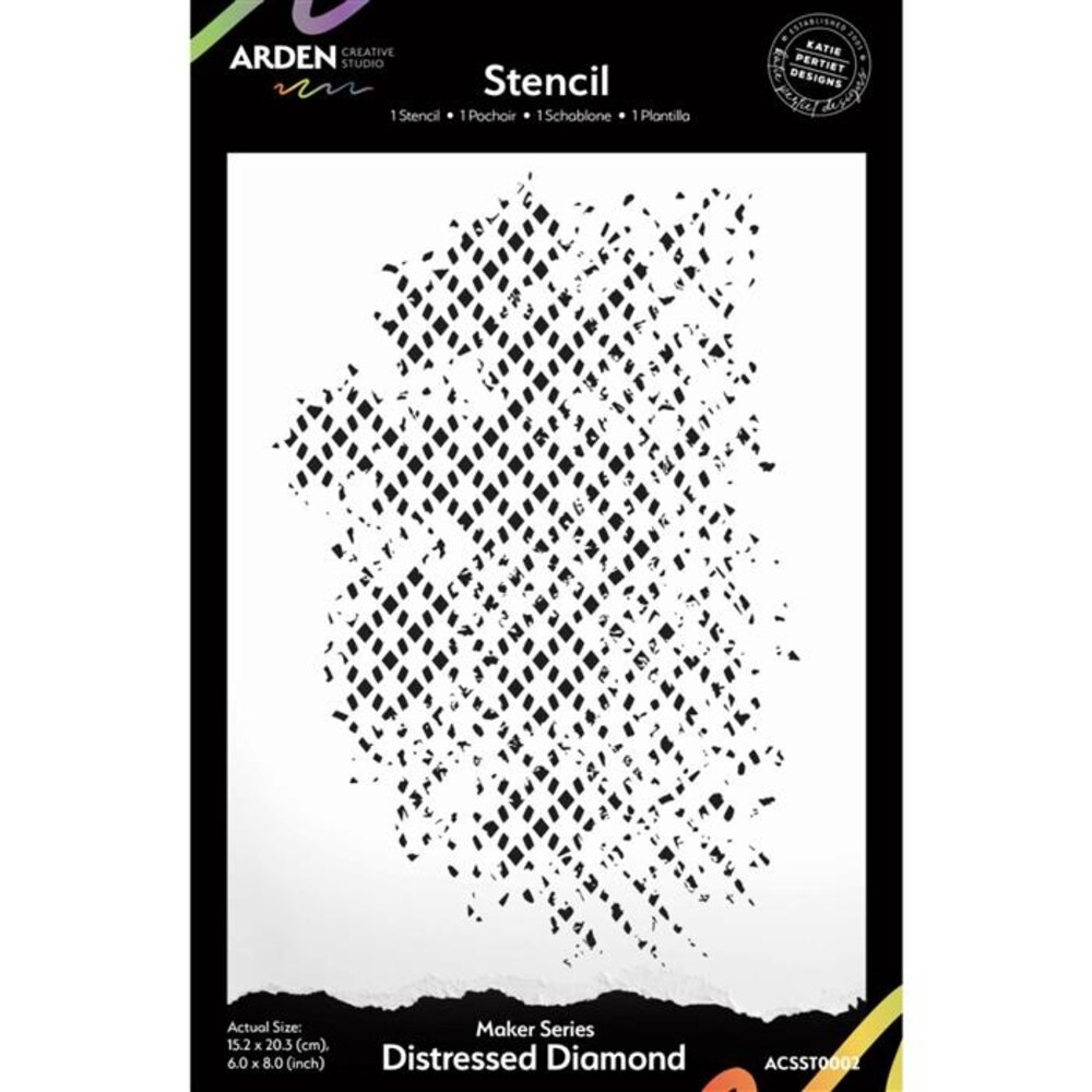 Arden Creative Studio Vintage Makers Distressed Diamond 6x8 Inch Stencil (ACSST0002) Arden Creative Studio Vintage Makers Distressed Diamond 6x8 Inch Stencil (ACSST0002)