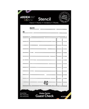 Arden Creative Studio Vintage Makers Guest Check 4x6 Inch Stencil (ACSST0005) Arden Creative Studio Vintage Makers Guest Check 4x6 Inch Stencil (ACSST0005)
