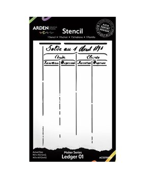 Arden Creative Studio Vintage Makers Ledger 01 4x6 Inch Stencil (ACSST0006)