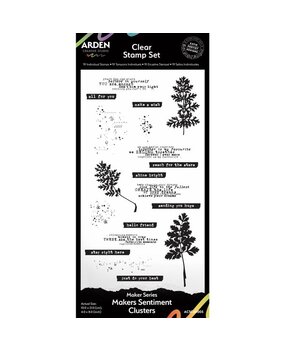 Arden Creative Studio Vintage Makers Maker's Sentiment Clusters 4x8 Inch Clear Stamp Set (ACSCS0005)