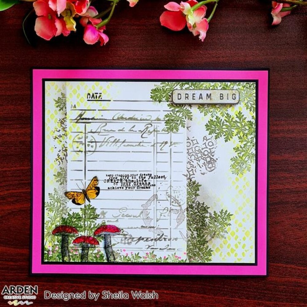 Arden Creative Studio Vintage Makers Maker's Sentiment Clusters 4x8 Inch Clear Stamp Set (ACSCS0005)